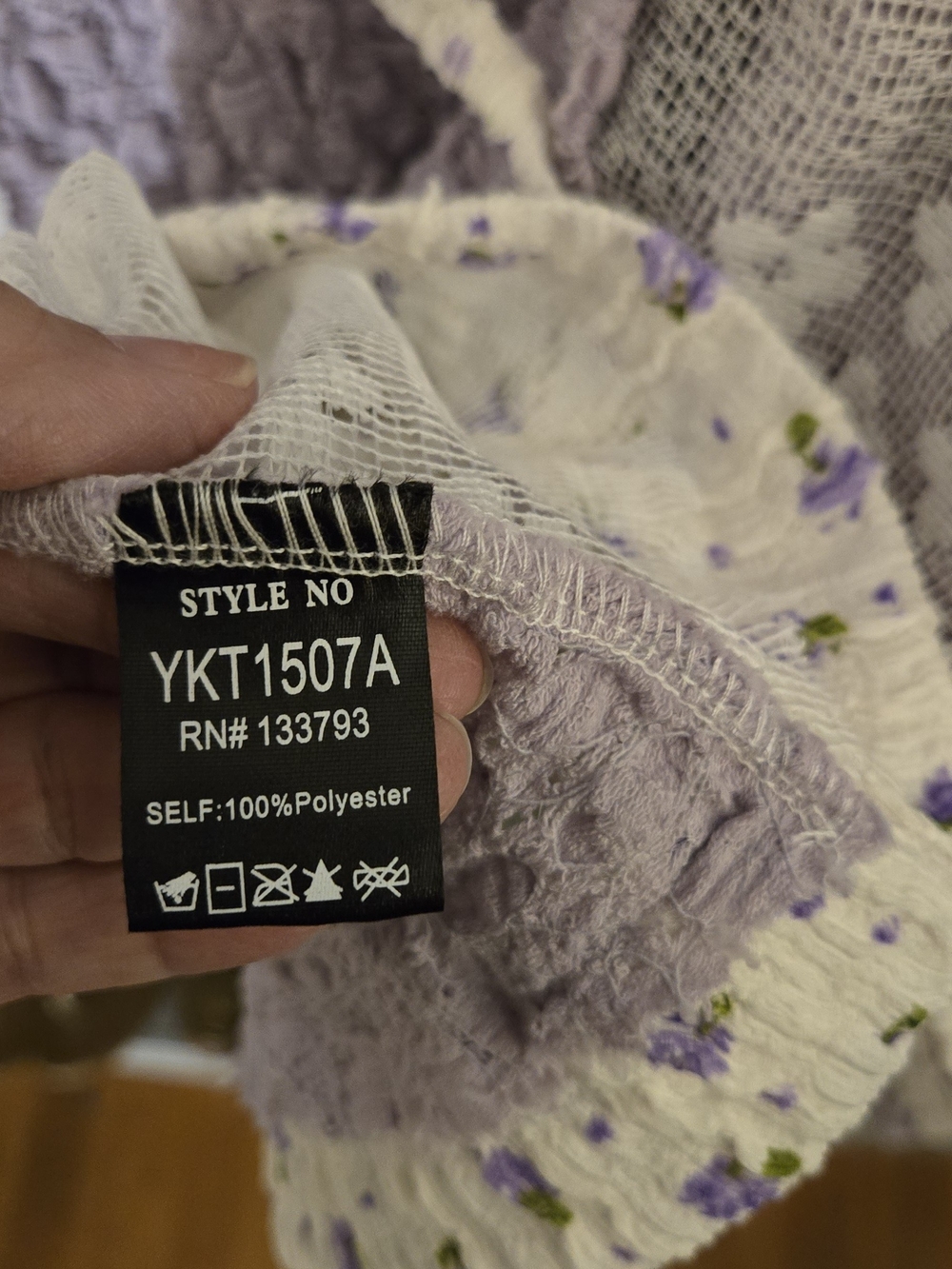 POL Lavender and Cream Floral Lace Button-Up Hoodie - Picture 7 of 9